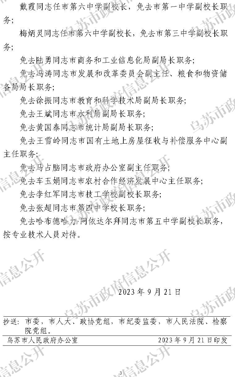 乌政发〔2023〕59号关于杨建华等同志任免职的通知3_副本